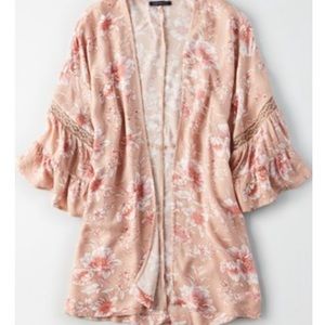 AE Bell Sleeve Floral Kimono